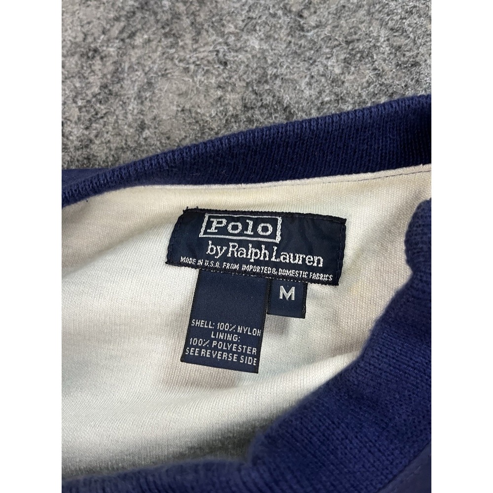 Vtg Polo Ralph Lauren Nylon Windbreaker Pullover Navy Mens Medium Made in USA - Picture 4 of 11